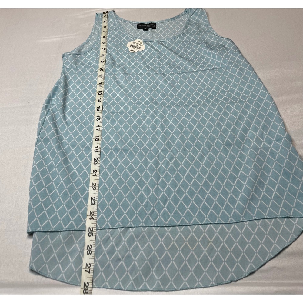 The Royal Standard Diana Tank Sky White Diamond Lattice High-Low Top Small 40490